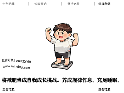 S05_米核ai精品视频工作流_减肥大师-觅合可及  Coze工作流分享 智能体 提示词 一件生成视频图片程序案例